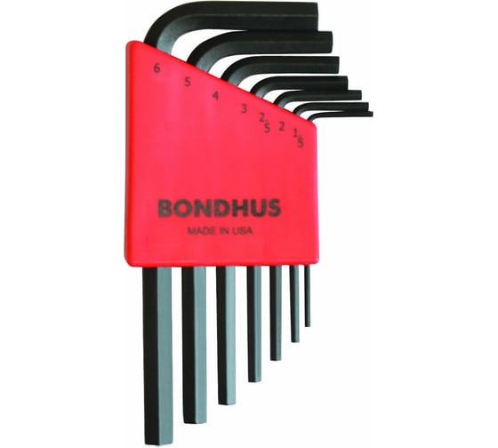 Изображение товара Набор из 7 черных ключей BONDHUS S 1.5-6mm 12292
