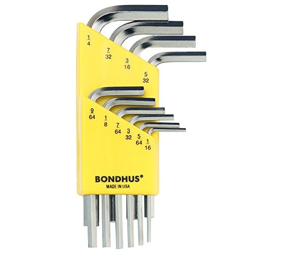 Изображение товара Набор из 10 дюймовых хромированных ключей BONDHUS S 1/16-1/4" 16238