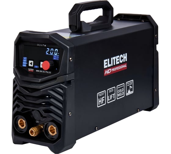 Изображение товара Инверторный сварочный аппарат Elitech HD WM 200 DC Pulse 204475