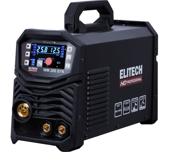 Изображение товара Мультисистема сварочная Elitech HD WM 200 SYN (MIG/MAG+MMA+TIG, 200А) 204471