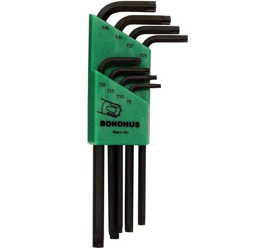 Изображение товара Набор из 8 ключей Torx BONDHUS L T9-T40 31834