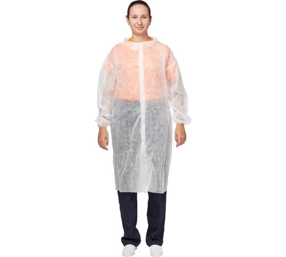 Изображение товара Халат на кнопках ООО Комус 30 гр, 3XL, белый, 10 шт 1477235