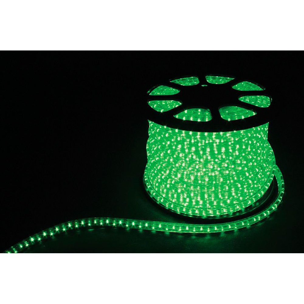 фото Дюралайт feron световая нить со светодиодами, 2w 100м 230v 36led/м 13мм, зеленый, led-r2w 26063