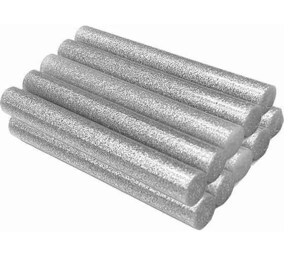Изображение товара Клей термоплавкий в стержнях серебро, 11х200 мм, 10 шт Mebax 00-00002835