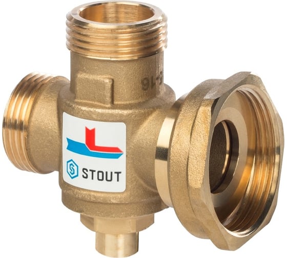 Изображение товара Термостатический смесительный клапан STOUT 1х1 1/2х1 60°С SVM-0050-326005 RG008Q0C9E38KU