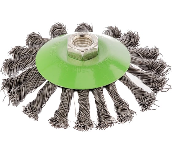 Изображение товара Щетка тарелка (115 мм; М14; крученая проволока 0.5 мм) для УШМ СИБРТЕХ 746107