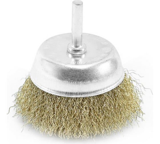 Изображение товара Щетка-крацовка чашка со шпилькой 75 мм, латунированная Pobedit 2123075