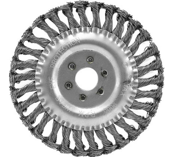 Изображение товара Щетка-крацовка плоская 150 мм, 22.2 мм, стальная витая проволока Pobedit 2126150