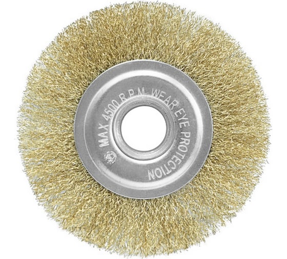 Изображение товара Щетка-крацовка плоская 125 мм, 22.2 мм, латунированная Pobedit 2125125