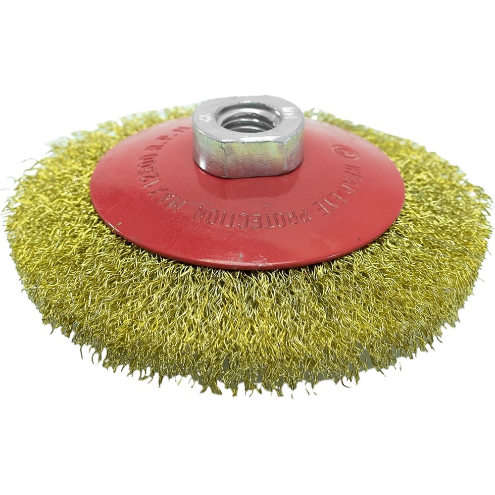 Изображение товара Щетка крацовка коническая 115 мм М14 латунь волнистая проволока Pobedit 2133215