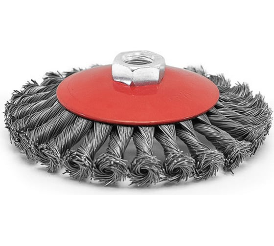 Изображение товара Щетка-крацовка коническая 115 мм, M14, стальная скрученная проволока Pobedit 2133415