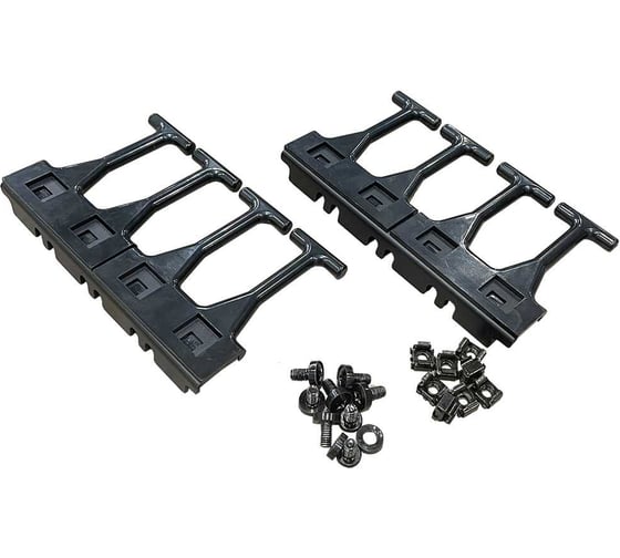 Изображение товара Универсальная кабельная гребенка LANMASTER 4U с пальцами глубиной 106 мм, 2 шт, черная LAN-DC-CB-4U-PF/S