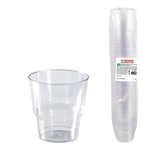Изображение товара Одноразовые стаканы ЛАЙМА Стандарт 0.2 л 50 шт 602652