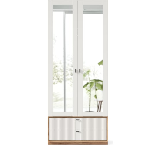 Изображение товара Двухстворчатый шкаф Любимый дом с зеркалом дуб золотой/белый ЛД 698.190.000