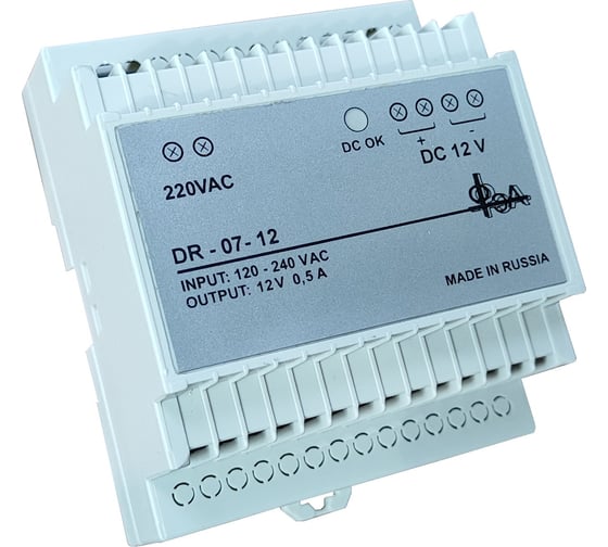 Изображение товара Трансформаторный блок питания ООО ФЭА 12v, 0,5a БП7-12 (DR7-12)