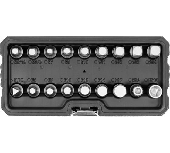 Изображение товара Набор головок для маслосливных пробок YATO 18 предметов, пластиковый кейс YT-05991