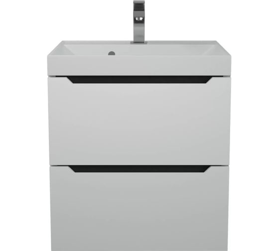 Изображение товара Тумба под раковину для ванной Uperwood Tanos NEW_50 см, подвесная, белая/графит 2191020002