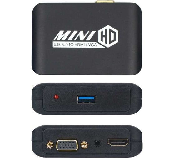 Изображение товара Конвертер PALMEXX AY92 USB3.0 to HDMI+VGA внешняя видеокарта PX/AY92