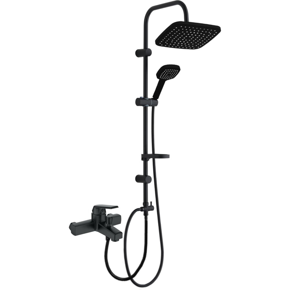 Изображение товара Душевая система с ммесителем черный матовый OneLife P02-844b современный дизайн