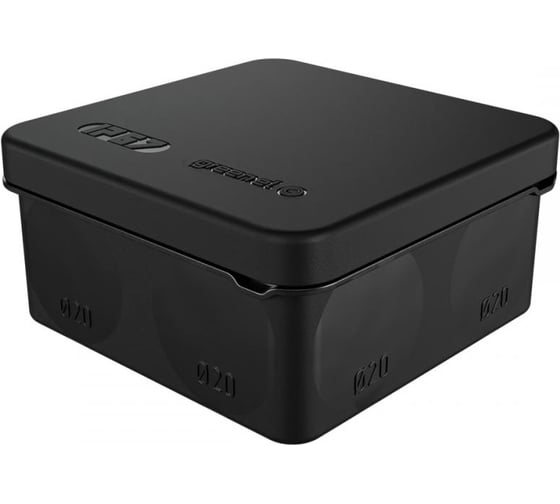 Изображение товара Распределительная коробка GREENEL о/п, 2К, HF, УФ 80x80x40мм IP67 (60 шт) цвет-черный GE42435-05