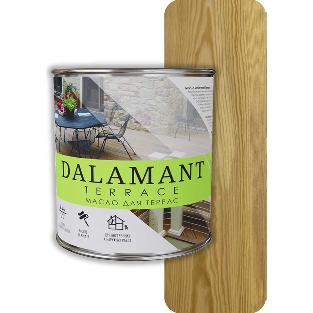 Изображение товара Масло для террас Dalamant Terrace бесцветное 0.7 л для внутренних и наружных работ