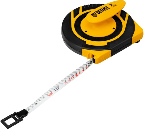Изображение товара Рулетка Denzel геодезическая 30 м х 15 мм, закрытый корпус, фибергласовая лента 31291