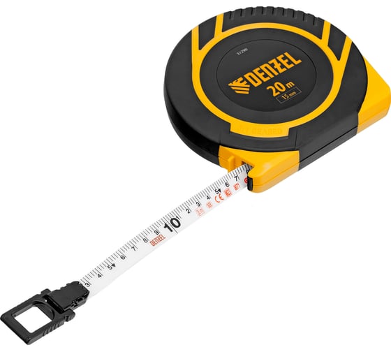 Изображение товара Рулетка Denzel геодезическая 20 м х 15 мм, закрытый корпус, фибергласовая лента 31290