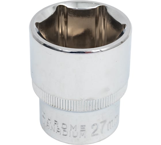 Изображение товара Головка торцевая 6-гранная с насечкой FLANK 27 мм, 1/2" DR, CrV Pobedit 2843527