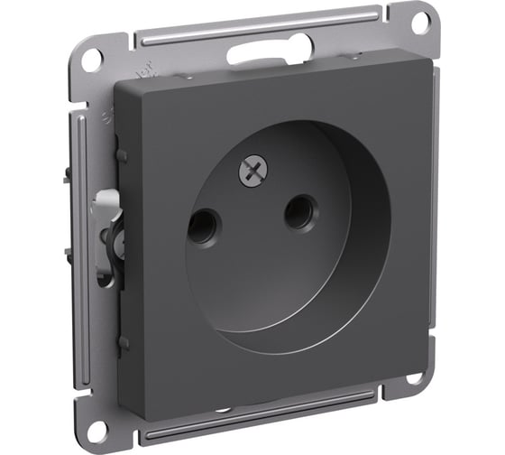 Изображение товара Механизм розетки Systeme Electric Atlasdesign базальт без заземления без шторок, 16а, ATN001441