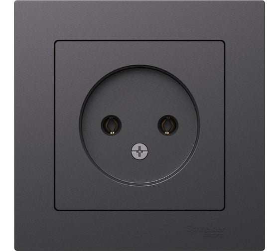 Изображение товара Розетка в сборе Systeme Electric Atlasdesign базальт без заземления, 16а, ATN001440