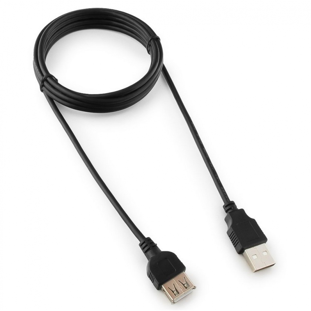 фото Кабель-удлинитель gembird usb 2.0, am/af, 1.8м, черный, пакет cc-usb2-amaf-6b