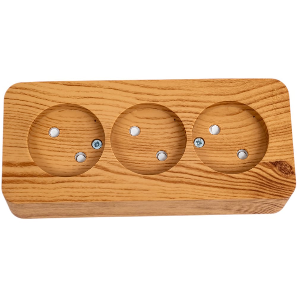 Изображение товара Трехместная розетка Systeme Electric Blanca о/у с изол. пласт. ясень  б/з со шт. 16а BLNRA001315