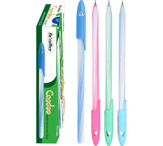 Изображение товара Шариковая ручка Flexoffice candee синяя, 12 шт. FO-027 BLUE