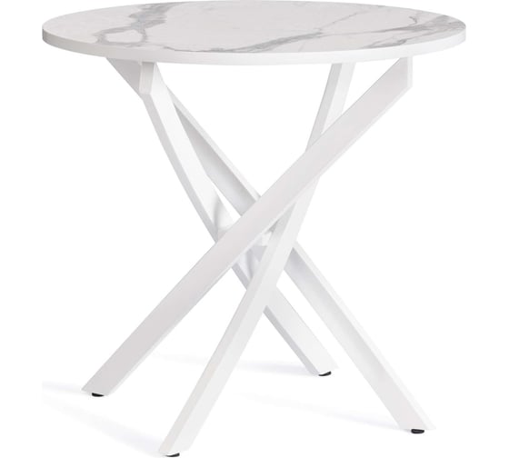 Изображение товара Стол Tetchair Manzana лдсп/hpl/металл, 80x80x75 см, мрамор светлый/белый 20620
