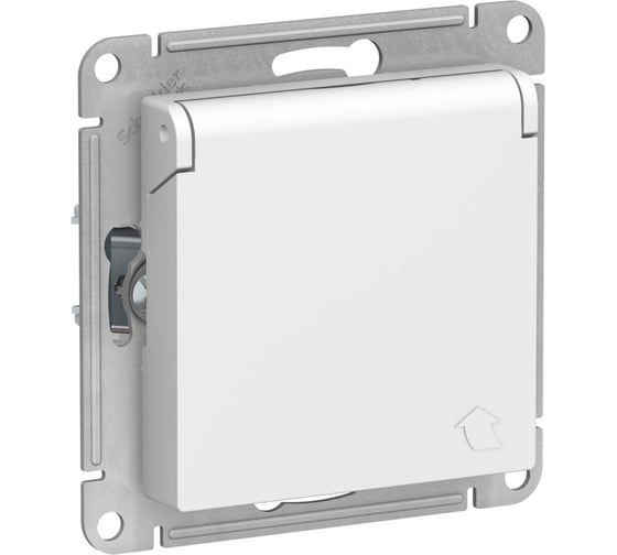 Изображение товара Механизм розетки Systeme Electric Atlasdesign лотос с заземлением со шторками с крышкой, 16а, ip20, ATN001346