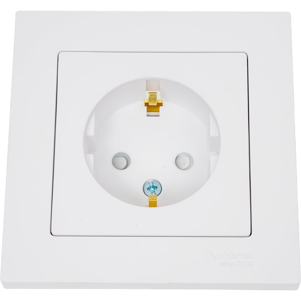 Изображение товара Розетка в сборе Systeme Electric Atlasdesign лотос с заземлением 16А