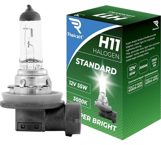 Изображение товара Галогенная лампа Rekzit Standard H11, 24V, 55W 90119