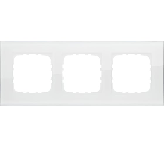 Изображение товара 3-постовая рамка LK Studio натуральное стекло, цвет белый 844313-1