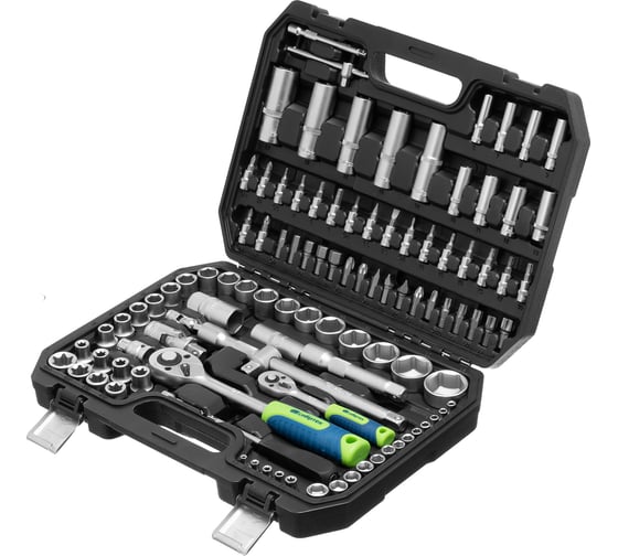 Изображение товара Набор инструментов СИБРТЕХ 1/2", 1/4", 108 предметов 13389