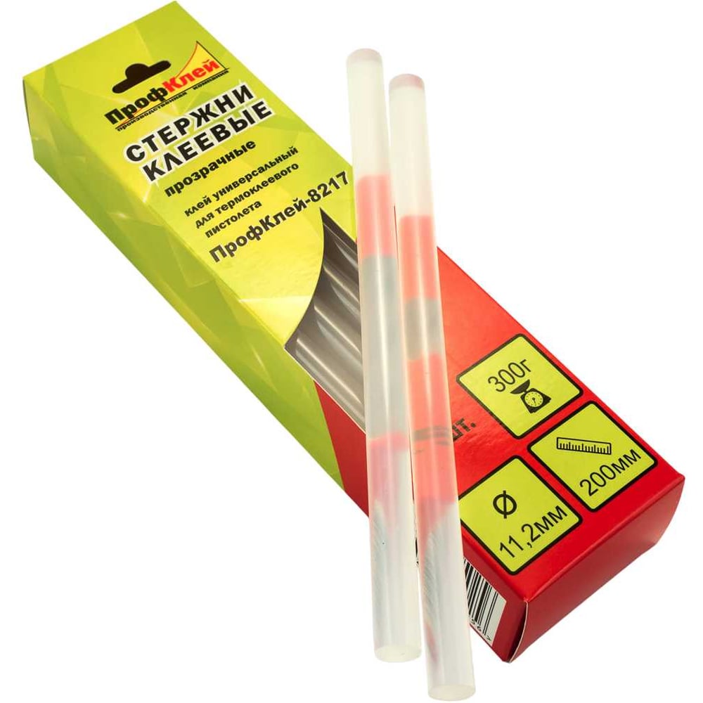 Изображение товара Клеевые стержни универсальные 8217 11.2х200 мм, прозрачные, 15 шт. ПрофКлей