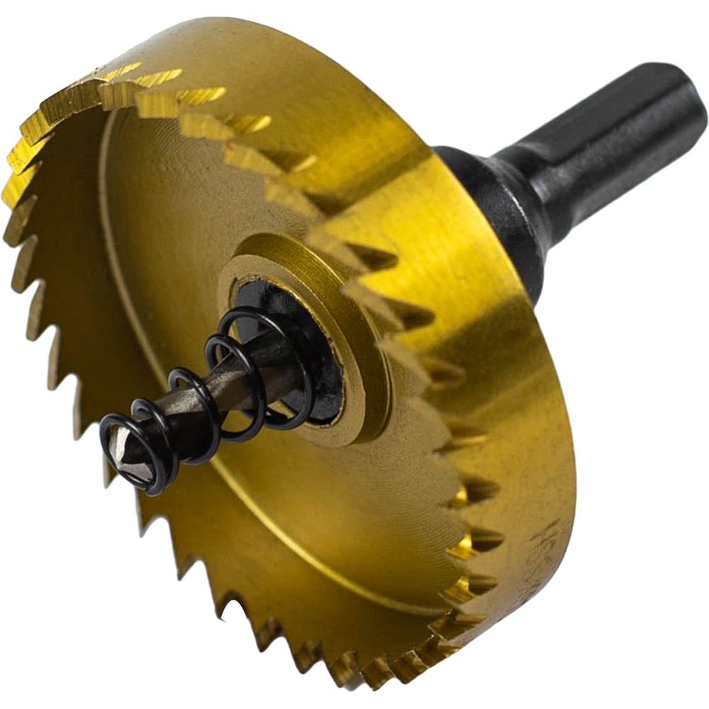 Изображение товара Коронка по металлу Pobedit 60 мм HSS-TiN с центрующим сверлом и держателем