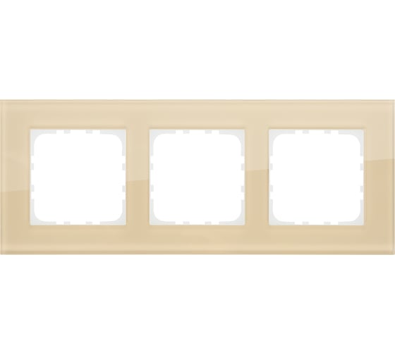 Изображение товара 3-постовая рамка LK Studio натуральное стекло, цвет кремовый 844317-1