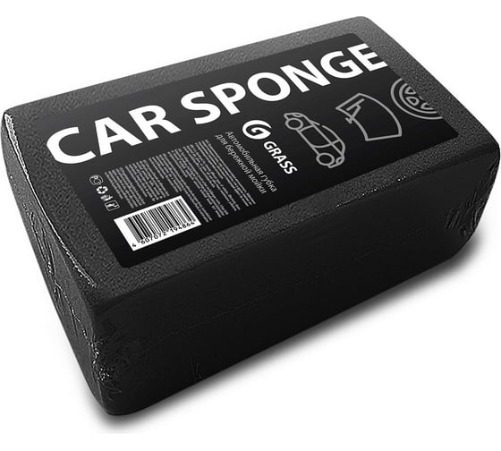 Изображение товара Автомобильная губка Grass прямоугольная, черная, 190x110x55 мм IT-0581