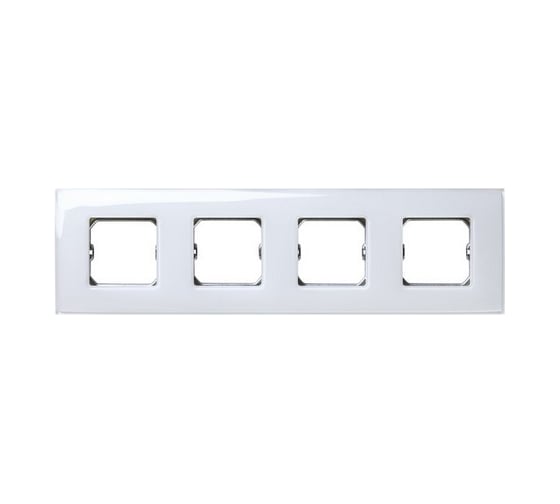 Изображение товара Декоративная рамка Simon 4 поста, +суппорт, S27 Neos, Глянец, белый 27774-30