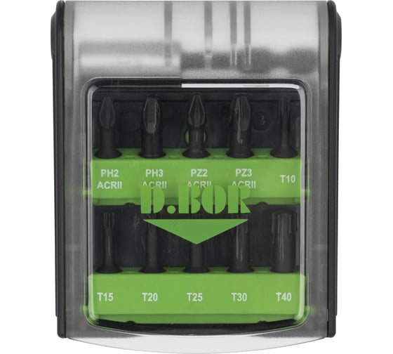 Изображение товара Набор бит IMPACT 11 шт с магнитным держателем Torsion D.BOR D-SET-11C-1-IMP
