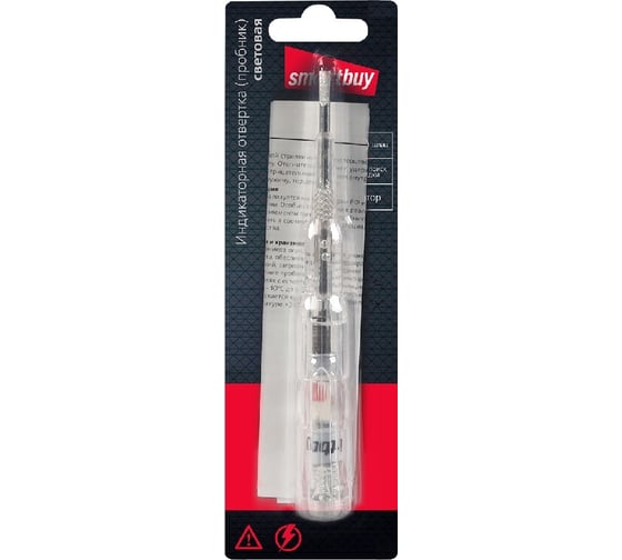 Изображение товара Индикаторная отвертка (пробник) Smartbuy 135 мм, до 250 В, шлицевая, с ЭП, поиск, tools SBT-SCT-135OP1