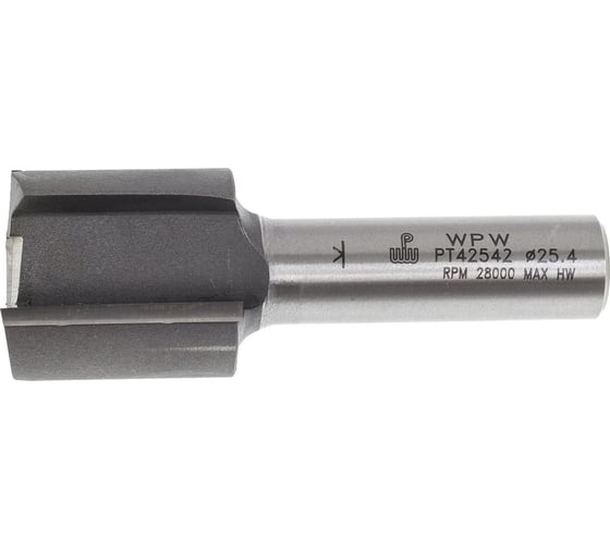 Изображение товара Фреза пазовая врезная усиленный сплав (25.4х25 мм; Z2+1; хвостовик 12 мм) WPW PT42542