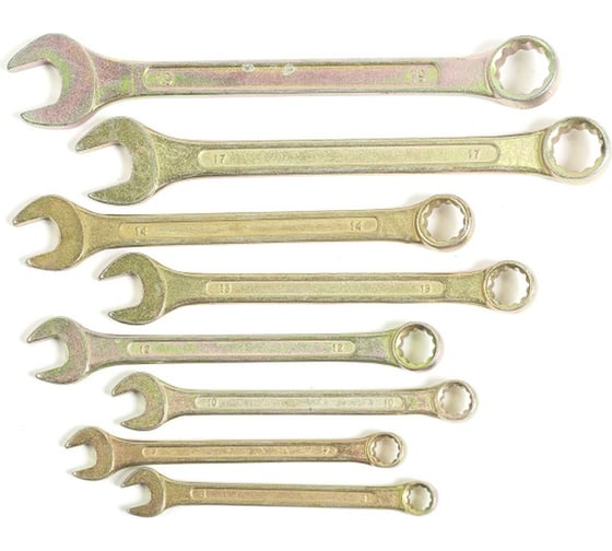 Изображение товара Набор комбинированных ключей Политех CS оцинкованные 8-19 мм, 8 шт. 2735106