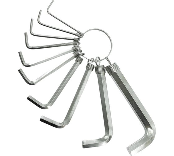 Изображение товара Набор имбусовых ключей Политех HEX никелирование, 1.5-10 мм, 10 шт. 2573010