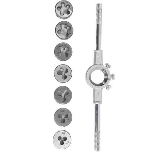 Изображение товара Набор плашек Политех М3-М12, + плашкодержатель, 8 предметов 4515005